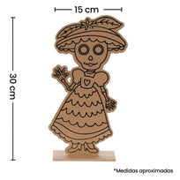 Art.10702 Catrina Caricatura Serigrafía 30x15x5cm 1pz