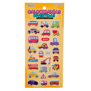 Art.11502 Calcomanía Divertida varios 18x9.5cm 1 planilla