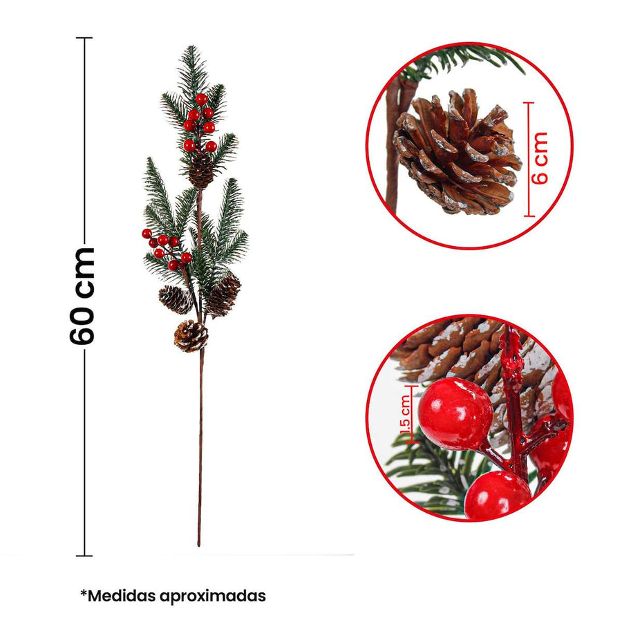 Art.1464 Vara Pino Con Cerezas 60cm 1pz