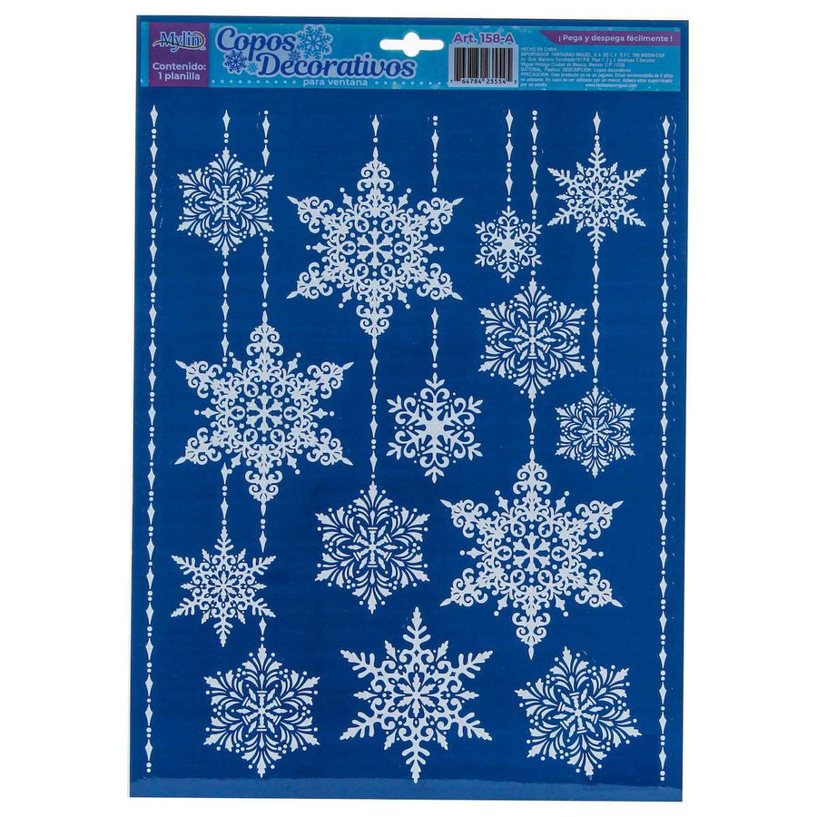 Art.158 Calcomanía Copo De Nieve Para Ventana  1 Planilla