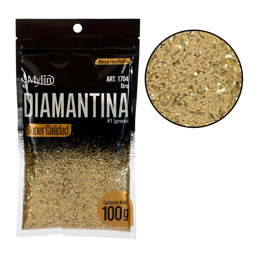 Art.1704 Diamantina #1 Metálica 1mm 100g