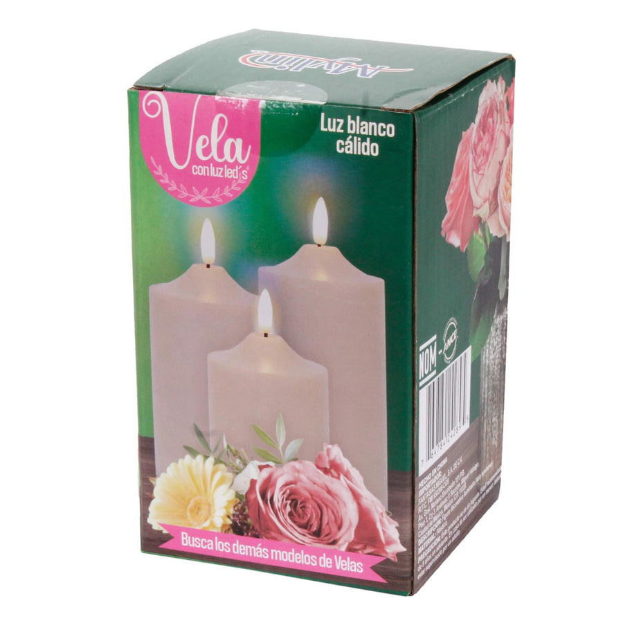 Art.2436 Vela Con Luz Led 12.5x7.5cm 1pz