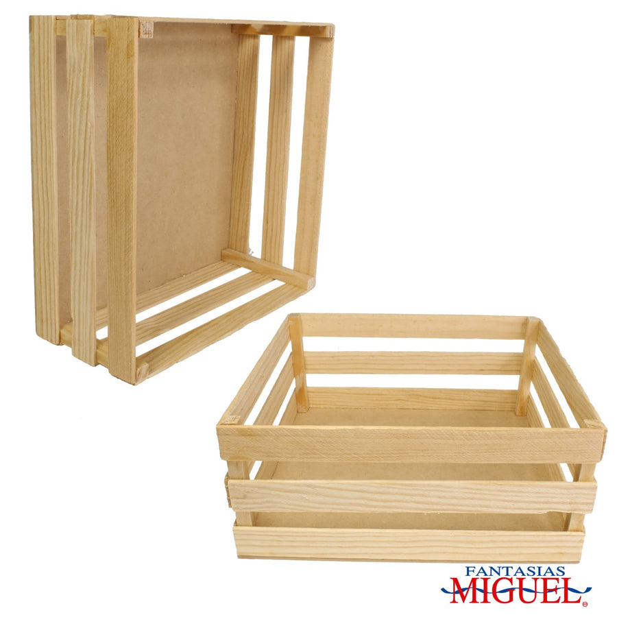 Art.3573 Huacal Cuadrado De Pino 9x20cm 1pz