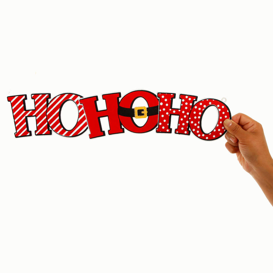 Art.5180 Letrero HoHoHo A Color 9x38cm 1pz