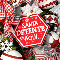 Art.5232 Letrero Santa Detente Mediano Color 25x28.5cm 1pz