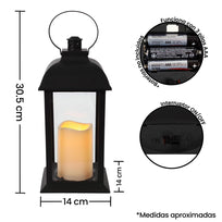 Art.7002 Quinqué Plástico Con Vela 30.5x14x14cm 1pz