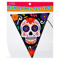 Art.8322 Banderín Calaveras   x12 21x18cm    (Aprox 3m) 1pz