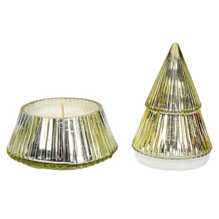 Art.9455 Vela con Vaso Pino 17.5x12cm 1pz