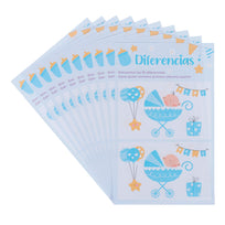 Art.9735 Juego Baby Shower Azul 21.5x13.5cm 10pz