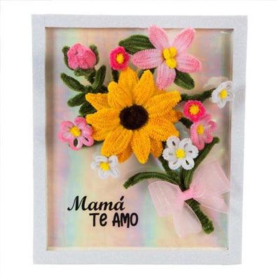 Fantasías Miguel Clave:AO110 Cuadro Con Flores De Chenille