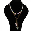 Fantasías Miguel Clave:IP2560 Collar Con Cuentas De Flores Y Mariposas