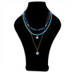 Fantasías Miguel Clave:NT76 Collar Cuentas Azul-Oro