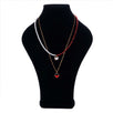 Fantasías Miguel Clave:NT78 Collar Cuentas Blanco-Rojo