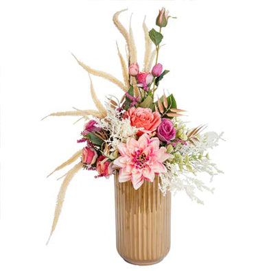 Fantasías Miguel Clave:SR1311 Florero Con Rosas Oro