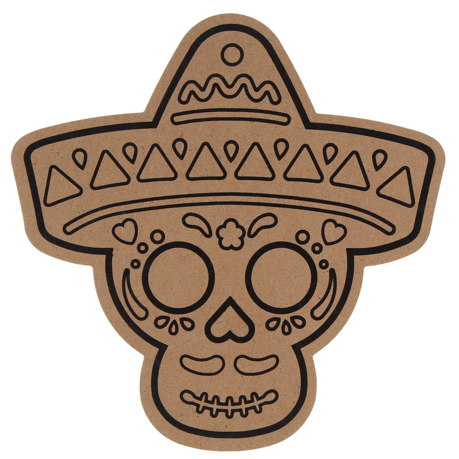 Art.10703 Calavera C/Sombrero Serig 22cm