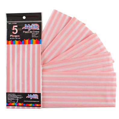 Fantasías Miguel Art.2154 Papel China Rayas 50x66cm 5pz