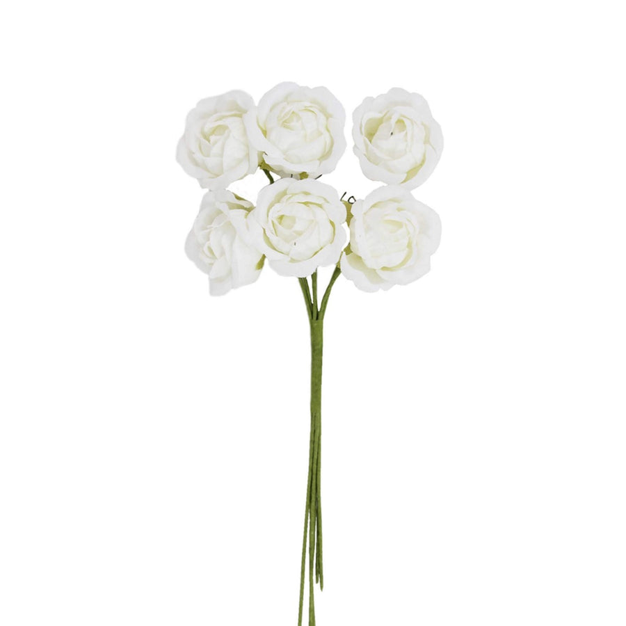 Art.4000 Rosa De Tela Fina Con Pistilo X6