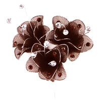 Art.4398 Ramito X3 Flores Malla Con Piedra