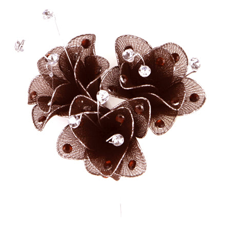 Art.4398 Ramito X3 Flores Malla Con Piedra