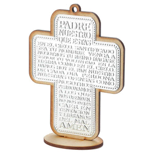 Art.4532 Cruz Padre Nuestro Repujado Madera