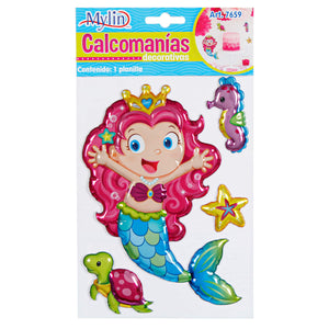 Art.7659 Calcomanía Decorativa Sirena Globo