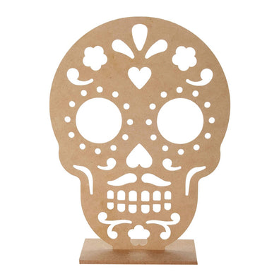 Fantasías Miguel Art.8974 Calavera Calada Con Base Mdf 27x20x6.5cm 1pz