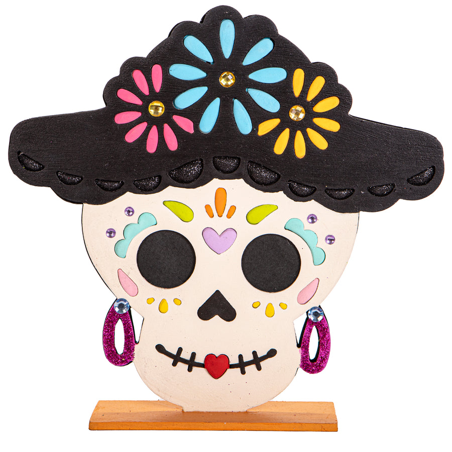 Art.10701 Calavera Con Sombrero 27x27x5.5cm 1pz