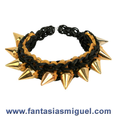Fantasías Miguel Clave:CA1939 Pulsera Triple Con Ligas Divertidas Cadena Con Picos