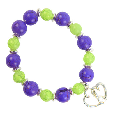 Fantasías Miguel Clave:EF260 Pulsera Corazón Morado Menta