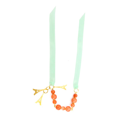 Fantasías Miguel Clave:ER1199 Pulsera Coral Con Torre Eiffel