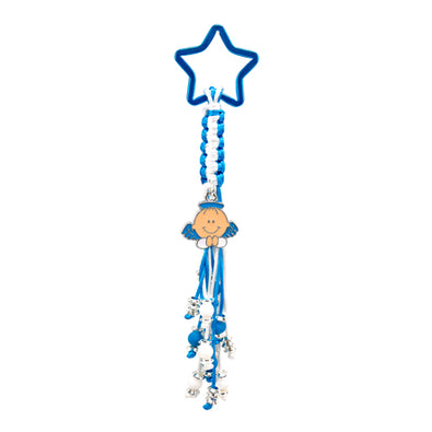 Fantasías Miguel Clave:IP1833 Llavero Estrella Y Dije De Ángel Azul