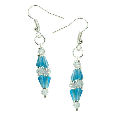 Fantasías Miguel Clave:IV916 Aretes Con Pirámde Y Rondel Azul