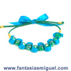 Fantasías Miguel Clave:MH392 Pulsera Con Cordón Elastico Y Cuentas Verde