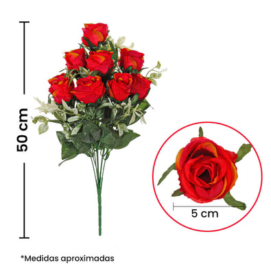Fantasías Miguel Art.10475 Ramo Rosas Abiertas x9 46cm 1pz