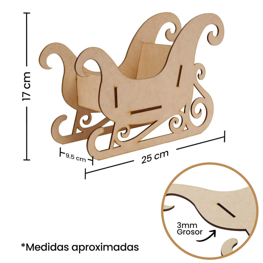 Art.10817 Trineo Santa Chico 17x25x9.5cm 1pz