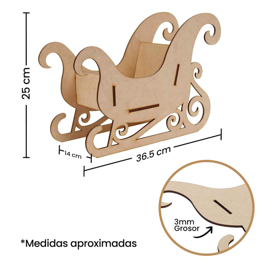 Art.10831 Trineo Santa Grande 25x36.5x14cm 1pz