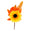 Fantasías Miguel Art.11596 Pick Otoñal Girasol 25cm 1pz Naranja