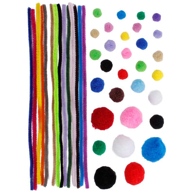 Fantasías Miguel Art.11694 Mix Chenille Con Pompoms Varios Tamaños 45pz