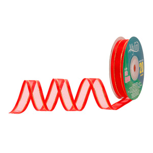 Art.1190 Listón Organza Satín Con Cordón Metálico 16mm 20m