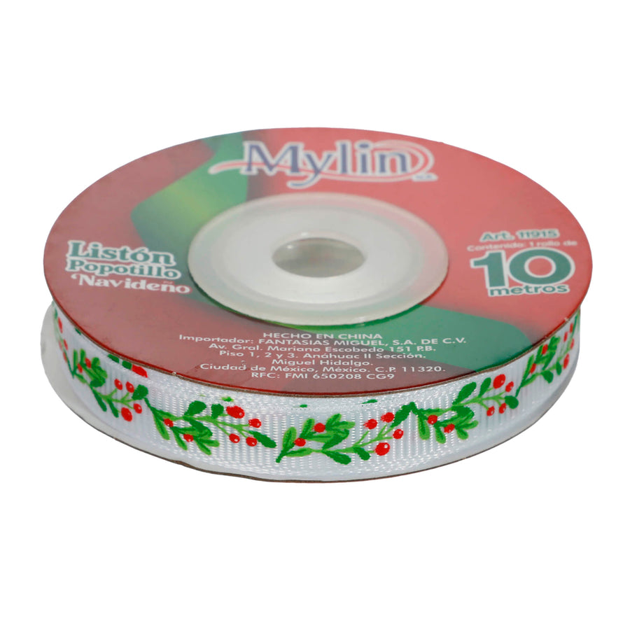 Art.11915 Listón Popotillo Navidad 10mm 10m