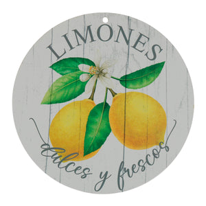 Art.12583 Letrero Limones Circular 20cm 1pz