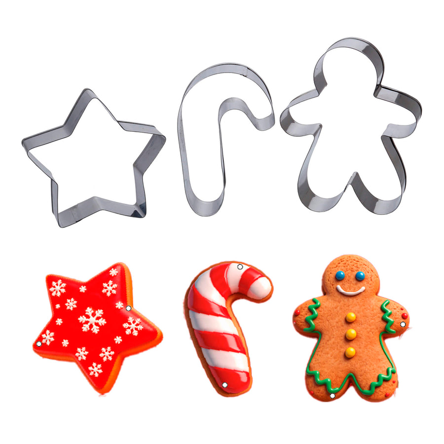 Art.12708 Set cortador Galleta Navidad 9x8x2.5cm    (aprox) 3pz