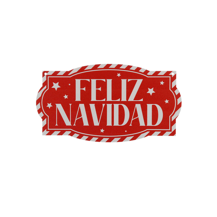 Art.13207 Letrero Feliz Navidad Estrella 13x24cm 1pz