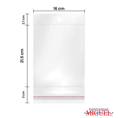 Fantasías Miguel Art.1421 Bolsa Celofán con Adhesivo 22x16+5.5cm 50pz