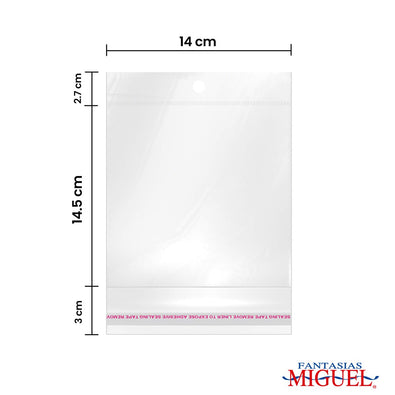 Fantasías Miguel Art.1439 Bolsa Celofán con Adhesivo 14.5x14+5.5cm 50pz