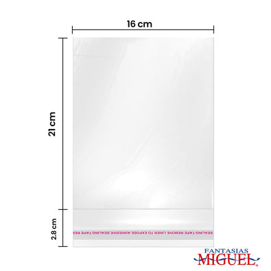 Fantasías Miguel Art.1454 Bolsa Celofán con Adhesivo 21x16+3cm 50pz