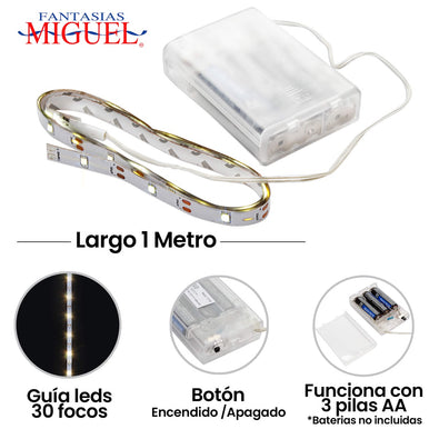 Fantasías Miguel Art.1717 Guía Leds 30 Focos 1m 1pz