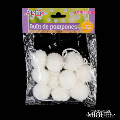 Fantasías Miguel Art.1760 Guía Pom Poms 4cm 1.5m 10pz