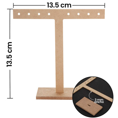 Fantasías Miguel Art.2108 Base para Aretes Madera 13.5x13.5x4cm 1pz