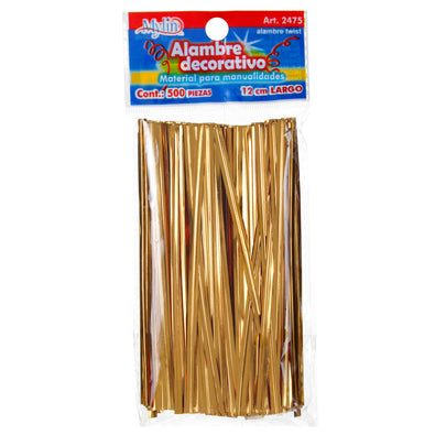 Fantasías Miguel Art.2475 Alambre Twist Metálico 12cmx4mm 500pz
